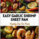 Golden roasted vegetables and juicy garlic shrimp on a sheet pan, perfect for Pescatarian Snacks On The Go and Seafood And Veggie Meals.